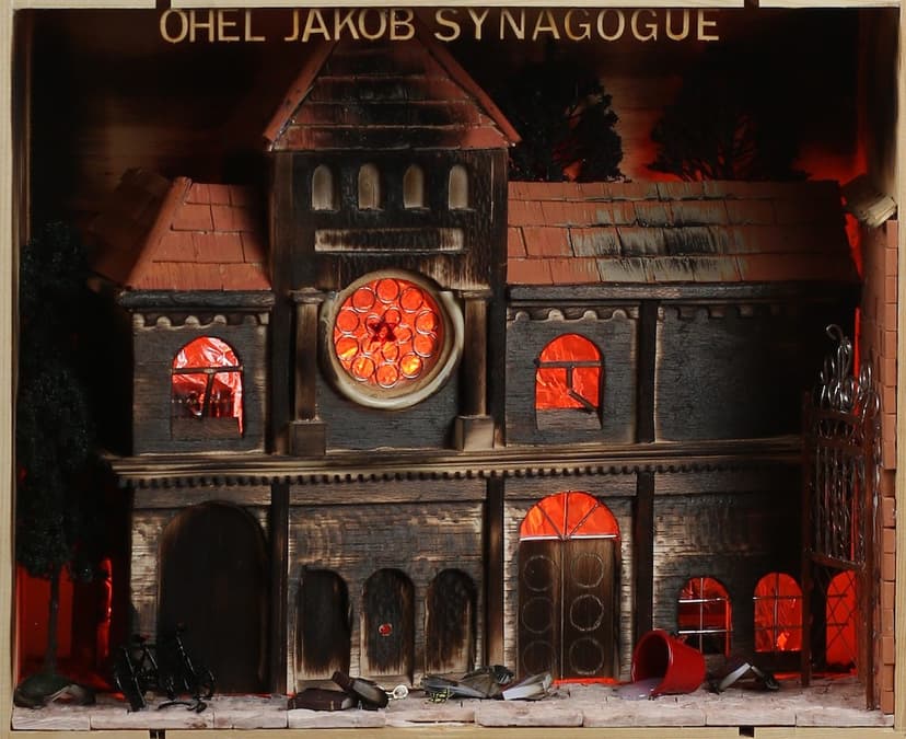 Ohel Jakob Synagogue destroyed during Kristallnacht